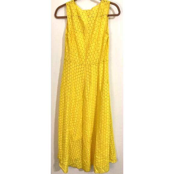 Akris Punto Dot Lace Sleeveless Midi Dress Size 6 US in Limone NWT - No Belt - Picture 3 of 8
